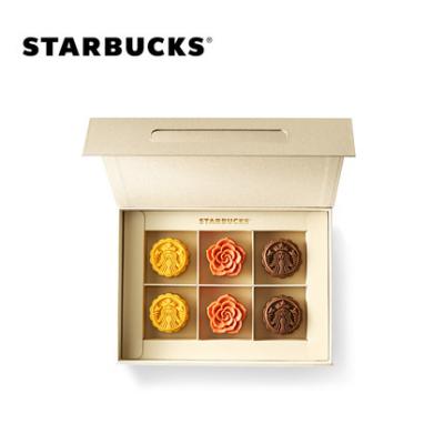 2020星巴克 Starbucks 星巴克 中秋348型星情月饼礼盒/提领券 3款口味共6枚 台式桃山皮月饼团购优惠